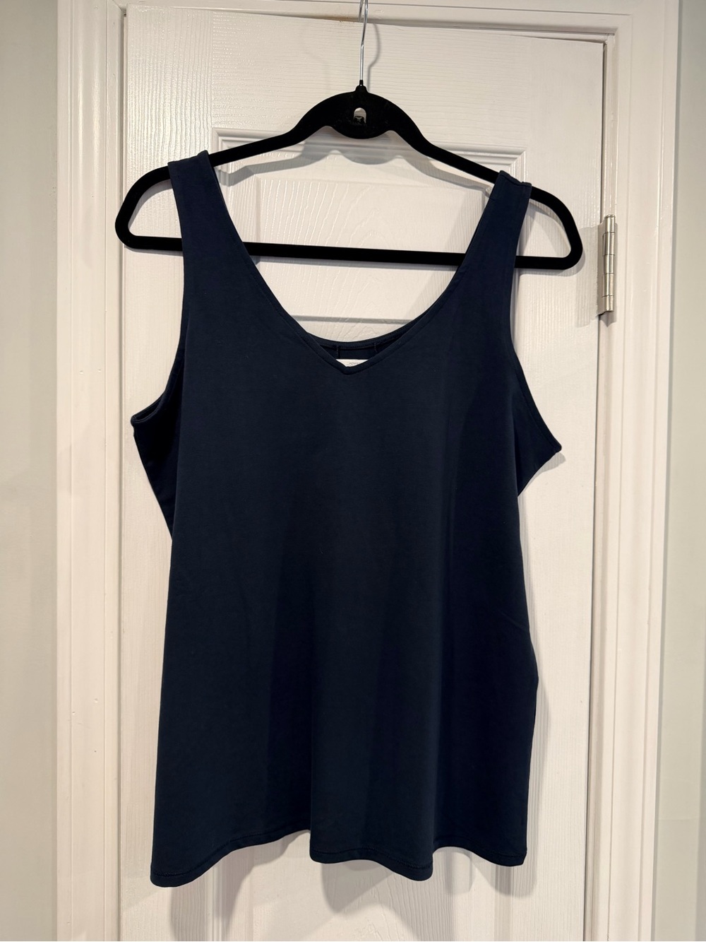 NWOT J. Jill Size XLP Perfect Reversible Tank Top Soft Stretch Cotton Navy Blue - Picture 1 of 11